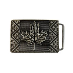 German silver buckle Maple leaf trident, Canadian maple leaf, Ukrainian trident