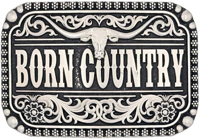 Montana Silversmiths Western Belt Buckle Born Country Attitude A907