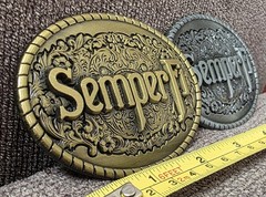 Marine Corps USMC Semper Fi bronze Western Military Belt Buckle Oval Metal Men