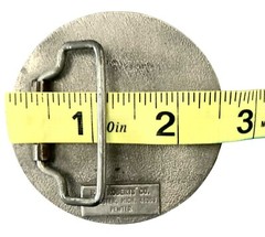 Vintage RJ Roberts Arm & Hammer Pewter Belt Buckle Product Advertising Made USA