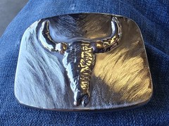 Handmade TIG Weld Bull Skull Belt Buckle Stainless Steel Rust Buckles Western