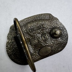 Vintage 80&rsquo;s 1985 UTAH Deer Elk Trout C+J Oval Belt Buckle Pewter Made in USA