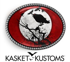 Raven Belt Buckle – Halloween Gothic Red Handmade Artisan Buckle – 955
