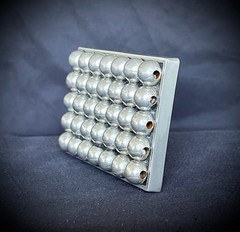 Belt Buckle Industrial Minimalist Sphere Grid Silver 2.75” OOAK Darren McNeese