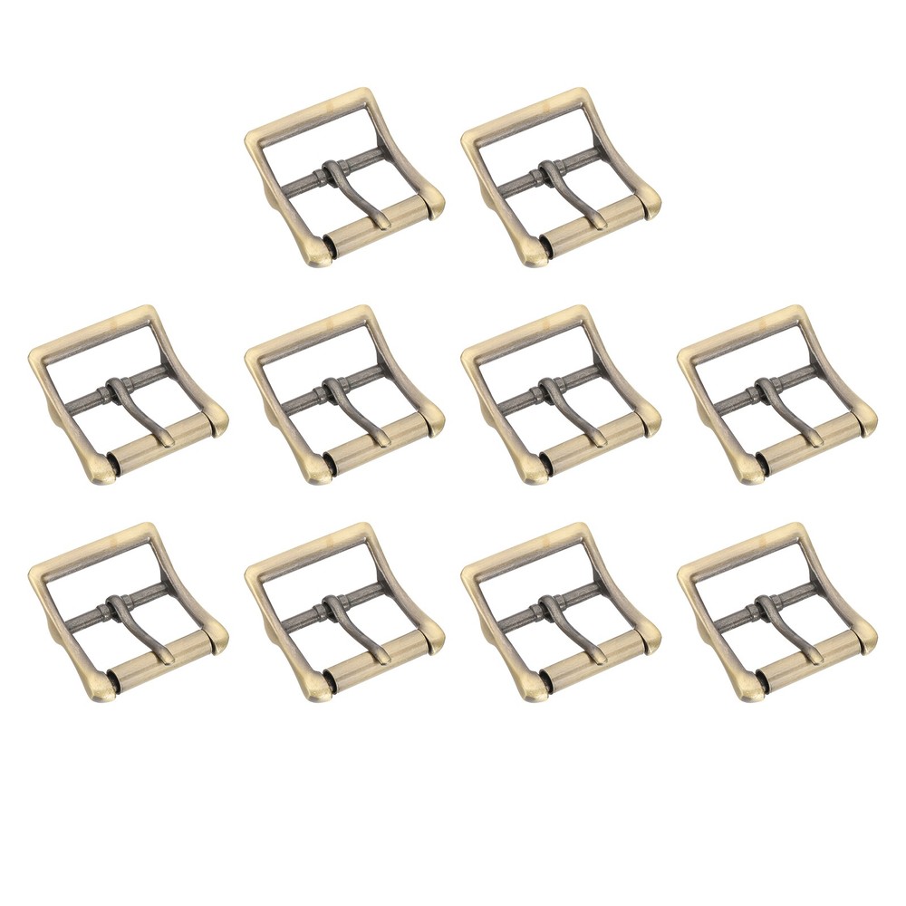 1.6&Prime;x1.3&Prime; Rectangle Shape Single Prong Belt Buckle (Bronze, Pack of 10)