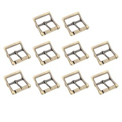 1.6&Prime;x1.3&Prime; Rectangle Shape Single Prong Belt Buckle (Bronze, Pack of 10)