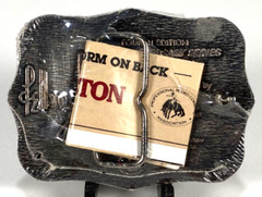 Hesston National Finals Rodeo Belt Buckle-Brass-Proffesional Cowboys-Vtg 1986
