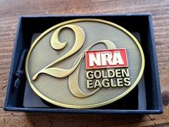 3 NRA Belt Buckles « Golden Eagles » High Quality New In Box
