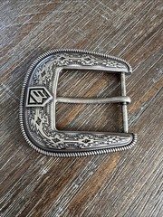RANK 45 Silver Tone Western Engraved Belt Buckle fits 1 1/2&Prime; Belt EUC