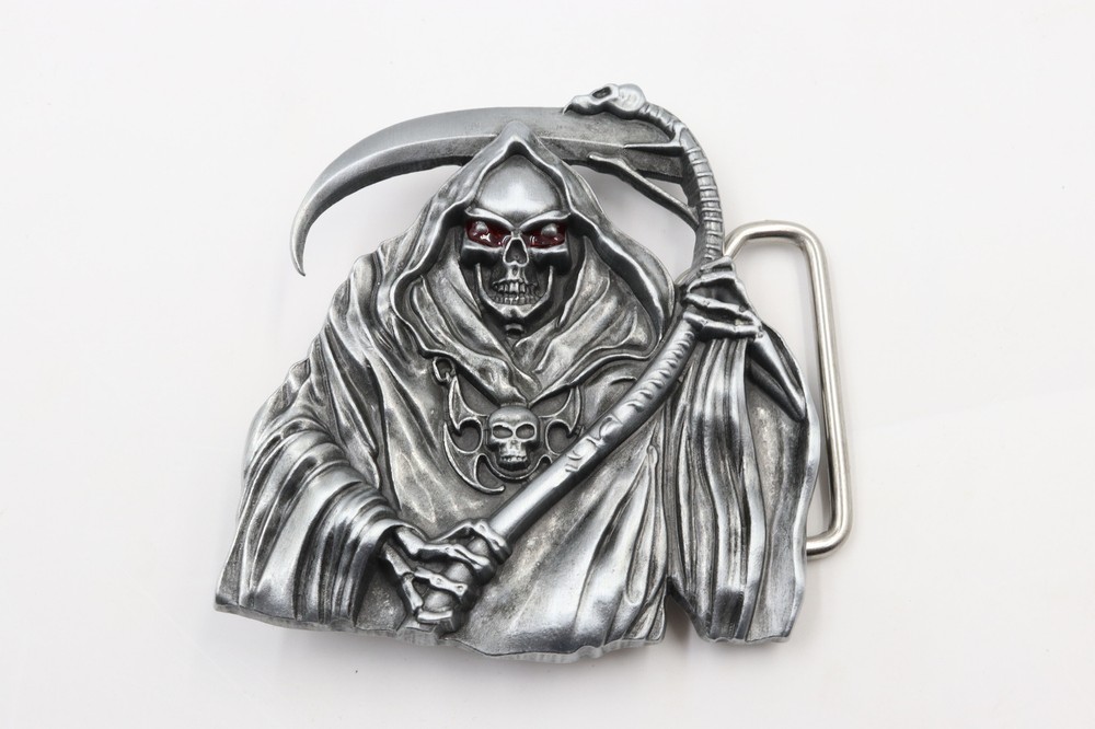 Grim Reaper Red Eyes Metal Novelty Fashion Belt Buckle
