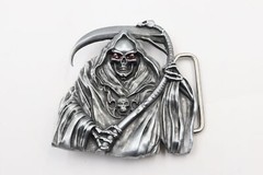 Grim Reaper Red Eyes Metal Novelty Fashion Belt Buckle