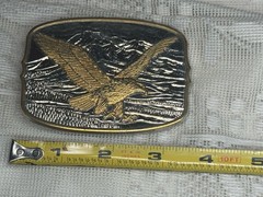 AMERICAN EAGLE BELT BUCKLE Layer 24K Gold by INTERNATIONAL MONETARY MINT NEW COA