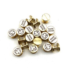 Custom Logo&Text Leather Craft Chicago Screw Rivets Flat Cap 12mm Diameter