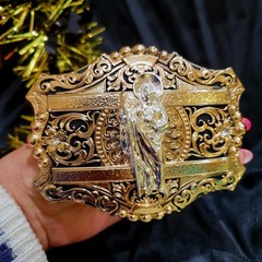 Saint jude San Judas Western belt Buckle Rose Gold Silver Heavy Zinc Alloy
