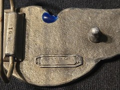 Men&rsquo;s Western Eagle Wing Belt Buckle Silver Tone Blue Enamel Fits 1.75in