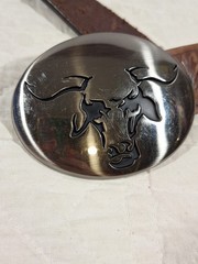 Justin TROPHY BULL Buckle On Genuine Leather Belt