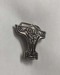 THORS HAMMER Silver Metal Belt Buckle Mjolnir Viking