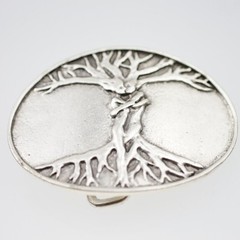 Oval Tree of Life Belt Buckle – Two Lovers as Tree of Love