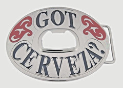 Bottle Opener Belt Buckle Western Men Rodeo Cowboy New Got Cerveza? Spanish Text