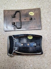 Set of 2- Vintage Brass Belt Buckles WINCHESTER REPEATING ARMS & EAGLE -Hunting