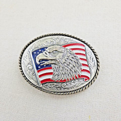 Ivan Belt Buckle – American Flag and Eagle (has wear) made in Taiwan