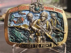 1982 USMC United States Marine Corps First to Fight Belt Buckle B173