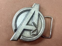 Marvel Comics Avengers Superhero Movie Logo Silver Color Used Belt Buckle