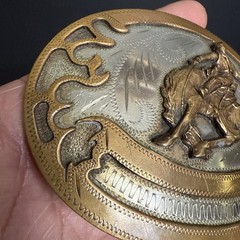 Vintage Johnson and Held 100% Handcrafted Rodeo Roping Belt Buckle- Signed-NICE