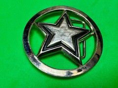 Famous Stars & Straps Five Point Star Logo See-Trough Silver Color Belt Buckle