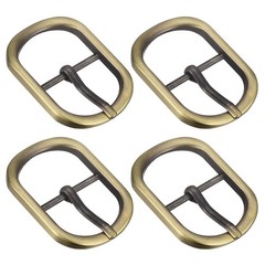 4Pcs 0.94&Prime; Single Prong Belt Buckle Oval Center Bar Buckles for Belt, Bronze