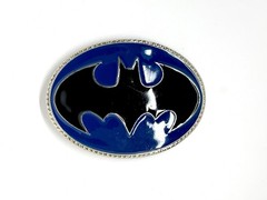 Large Batman Belt Buckle Chrome Black Blue Comic Superhero Statement Buckle