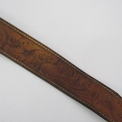 Vintage Tony Lama German Silver Belt Buckle and leather Belt