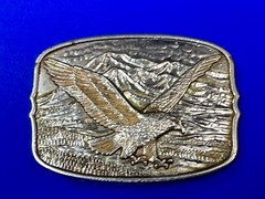Patriotic Majestic American Bald Eagle Flying High Vintage Numbered Belt Buckle