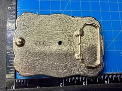 Rectangular Red Pink Bead Covered Belt Buckle Center Hole For Craft Or Project