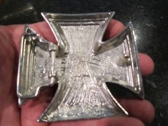 GOTHIC CROSS THEME BELT BUCKLE COVERED IN CRYSTALS HEAVY GW-17