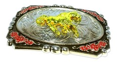 Religion Cross Cowboy Kneeling Prayer And Horse Design Belt Buckle