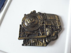 Vintage 1978 Instyle Brass Locomotive Belt Buckle 3 1/2&Prime; Wide