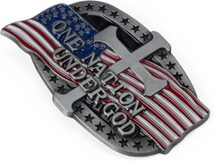 American Flag Cross Belt Buckle, 4th of July Cowboy Ornament for Men