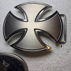 Gothic Black with Silver Cross Belt Buckles Lot Of 2