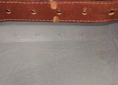 Rare Chet Vogt 14k Gold .925 Sterling Belt Buckle Set Size 28 black lizzard
