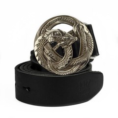 German silver belt buckle Ouroboros, World Serpent, Scandinavian, Nordic, Celtic