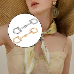 4Pcs Horse Bit Buckle, Double Silk Scarf Ring, D-Ring Snaffle Bit Connectors for