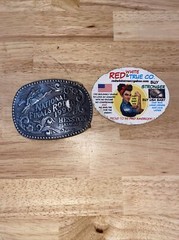 Hesston Vintage Rodeo Belt Buckle 1990 METAL Original Wrap Collector Patina GIFT
