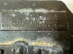 Southern Comfort Brass Belt Buckle UNDER YOUR BELT St Louis Missouri Label