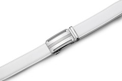 KUULIMEE White Belt Men, Ratchet Dress 30&Prime;-36&Prime; Waist Adjustable, White-04