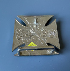 Vintage 2003 West Coast Choppers Belt Buckle Jesse James Iron Cross Enamel WCC