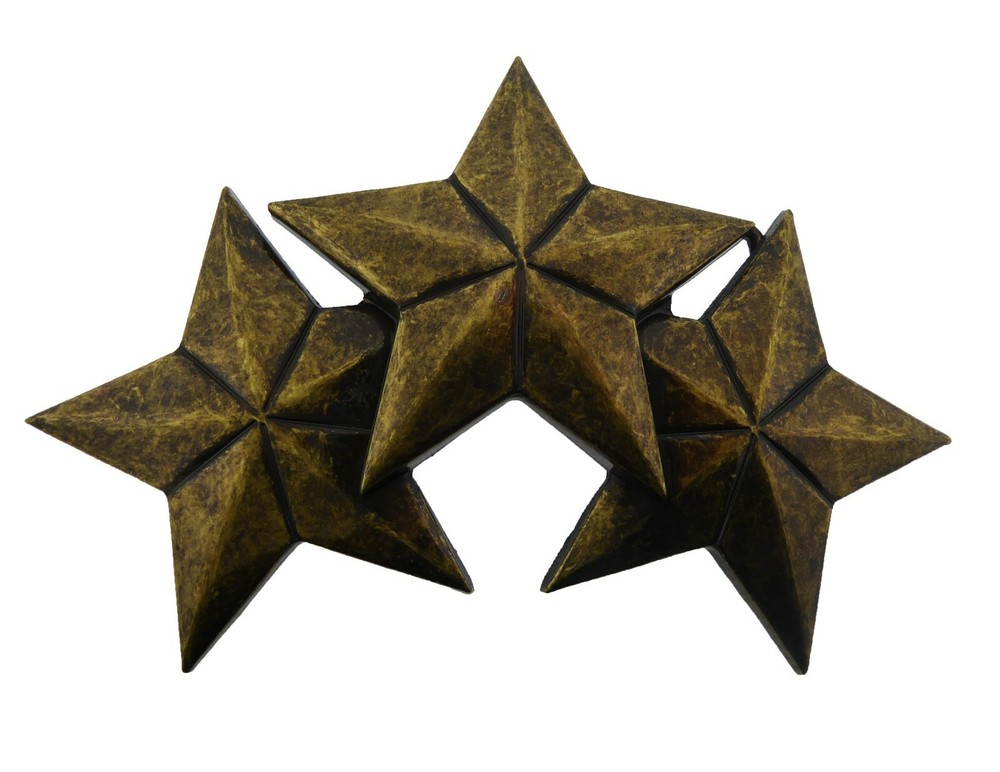 Triple 3 Tri Stars Belt Buckle Rock Rebel Brass Bronze Gothic Tattoo New Men Big