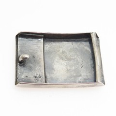 925 Sterling Silver Antique Art Deco Enamel Eye Symbol Belt Buckle #50130