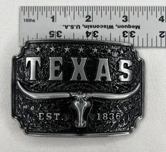 Cowboy Texas Long Horn Silver Metal Belt Buckle