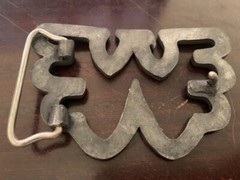 Waylon Jennings Flying W Pewter/Gray Belt Buckle Solid Metal